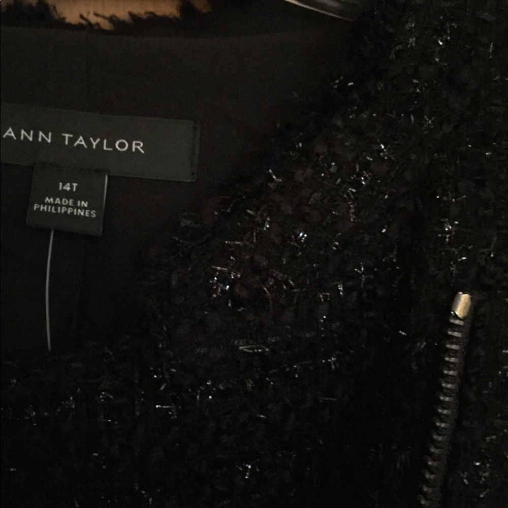 Ann Taylor Shimmer Tweed Moto Jacket - Tall 14 - Picture 3 of 3